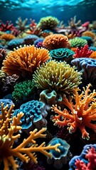 Vibrant Coral Reef teeming with Tropical Fish