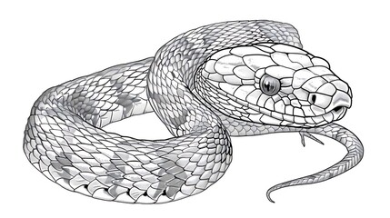 Obraz premium snake, reptile, tattoo, art, illustration, animal, vector, graphic, outline, print, tail, white, black, decoration, design, background, clip art, detailed, emblem, ink, monochrome, ring, scale, single