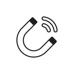 Magnetic icon design with white background stock illustration