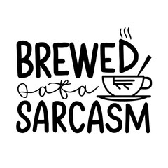 Brewed Sarcasm tshirt design with cliparts