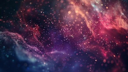 Fototapeta premium Fiery Cosmic Nebula with Star Clusters.