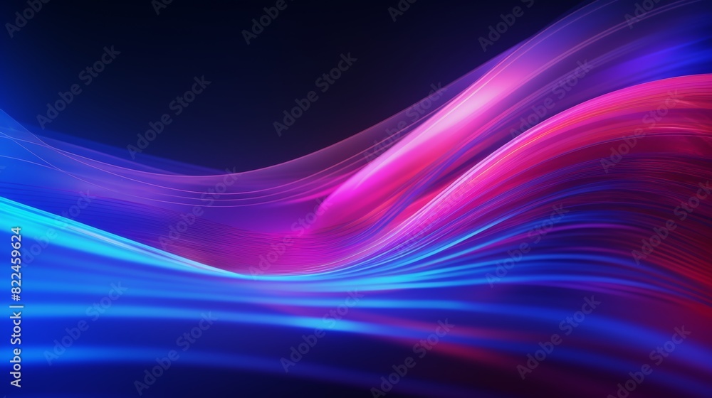Poster a vibrant abstract flowing neon wave background with a futuristic cyberpunk aesthetic.
