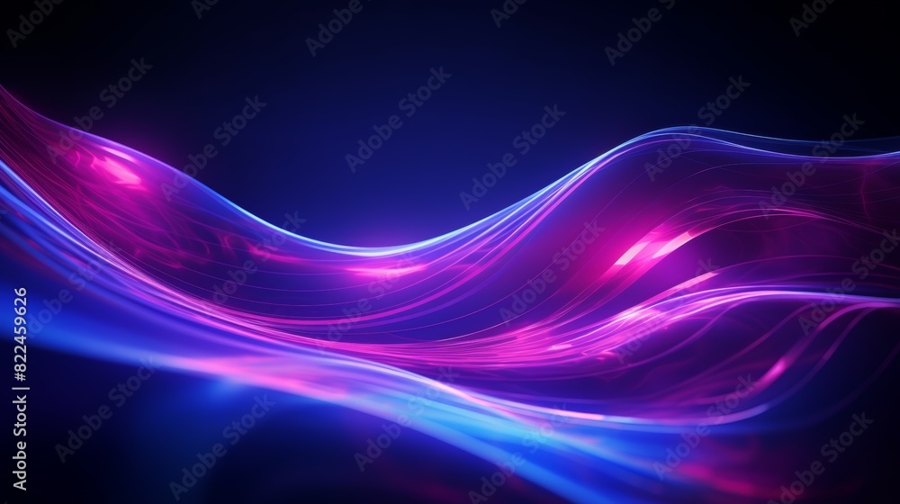 Poster a vibrant abstract flowing neon wave background with a futuristic cyberpunk aesthetic.