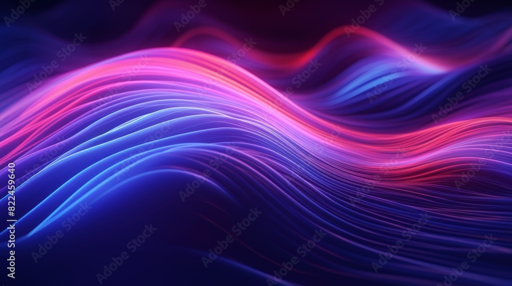 Aufkleber a vibrant abstract flowing neon wave background with a futuristic cyberpunk aesthetic.