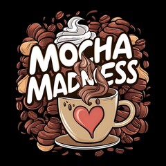 Mocha Madness tshirt design with cliparts