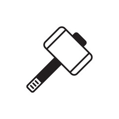 Hammer icon design with white background stock illustration