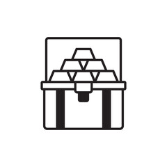 Treasure Chest icon design with white background stock illustration