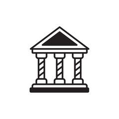 Greek Temple icon design with white background stock illustration