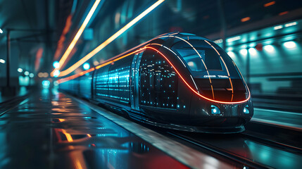 Glossy Transportation Integration: Abstract Digital Art Symbolizing Seamless Innovation in Transportation Technology