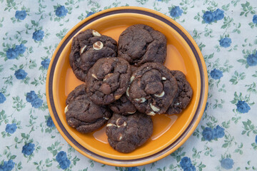 chocolate chip cookies on a plate