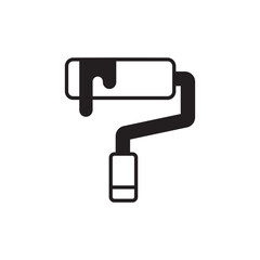 Paint Roller icon design with white background stock illustration