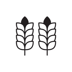 Wheat icon design with white background stock illustration