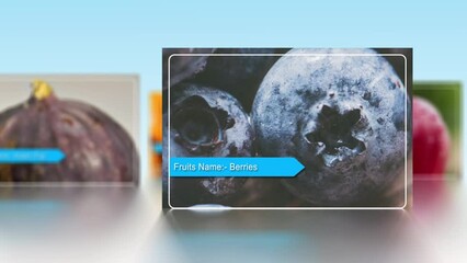 North American Fruits Video, Huckleberries, Lemon, Orange, Apple And Fig fruits Animation, Huckleberries Fruits Slideshow Video For Your Business - Powered by Adobe