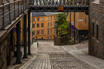 Old cobbled streets in Stockholm Sweden 