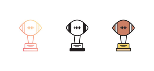 American Football icon design with white background stock illustration