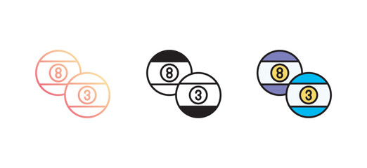 Pool Ball icon design with white background stock illustration