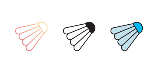 Obraz premium Shuttlecock icon design with white background stock illustration