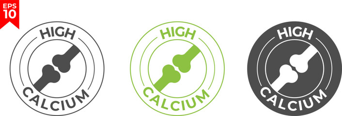 High calcium icon. Flat vector illustration.
