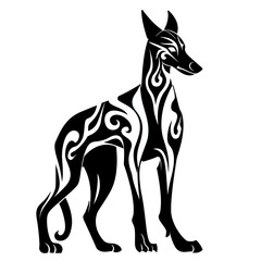 Hound Tribal Logo Silhouette. Isolated on white background