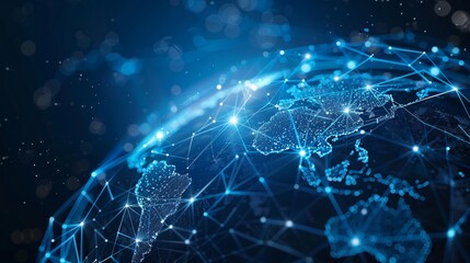 Obraz premium Earth and Internet Technology Fiber Optic Business Background