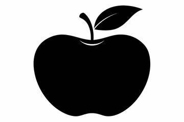  A apple silhouette black vector artwork illustration