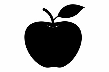  A apple silhouette black vector artwork illustration