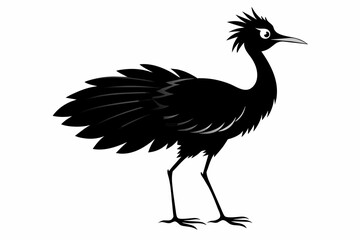 A bronze winged jacana silhouette black vector artwork illustration