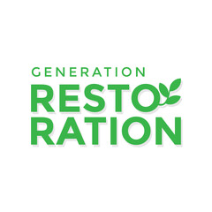 Generation Restoration. Typography design for World Environment Day theme.