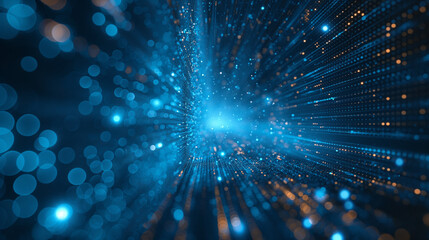 Fototapeta premium technology blue background with lots spot 