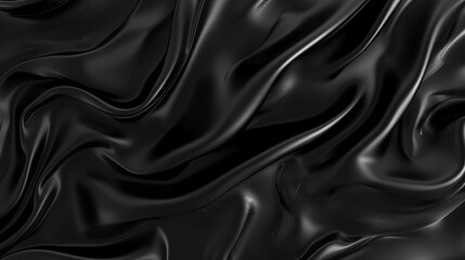 Fototapeta premium A black background resembling a wavy, fabric-like texture, suitable for use as a wallpaper backdrop