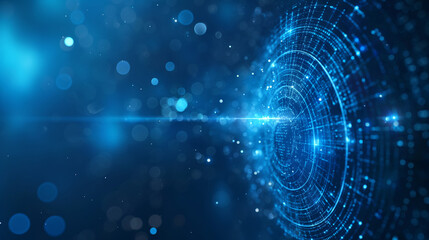 Obraz premium technology blue background with circles