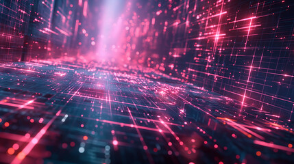 Fototapeta premium technology background with red lights 