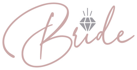 Obraz premium Bride Design | Bachelorette Party | Engagement Ring Diamond Art | Vector Wedding Bride Art