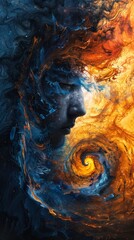Detailed illustration of a brush moving over a canvas, capturing the serene and tactile nature of ASMR, rendered in an abstract art style