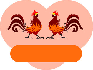 creative chicken logo with flat style