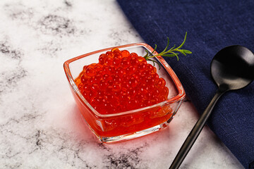 Luxury red caviar salmon fish