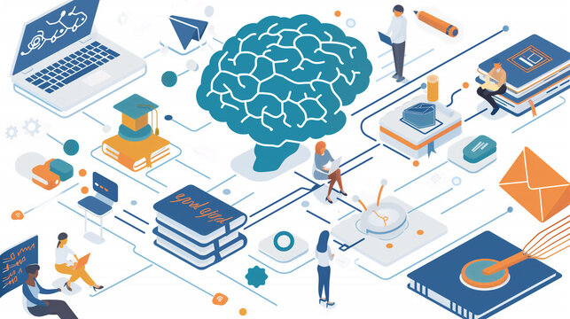 Infographics on the benefits of AI in education, such as adaptive learning, student engagement, and educational outcomes.