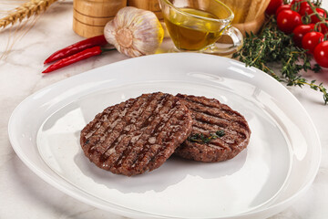 Grilled beef cutlet for burger