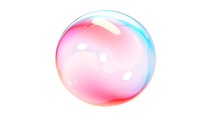 Pink soap bubble isolated on transparent background