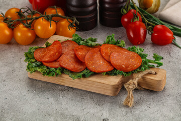 Spanish salami cured chorizo sausage