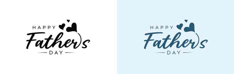 Happy Father's Day logo design, Handwritten text with Father's Day with love vector logo, love for fathers.