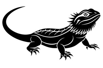 bearded dragon vector silhouette illustration