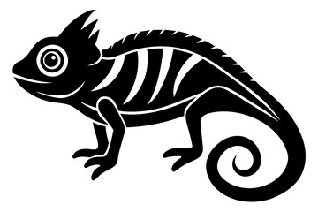 chameleon vector silhouette illustration