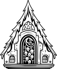 Witch House Illustration, Witch House Design Element