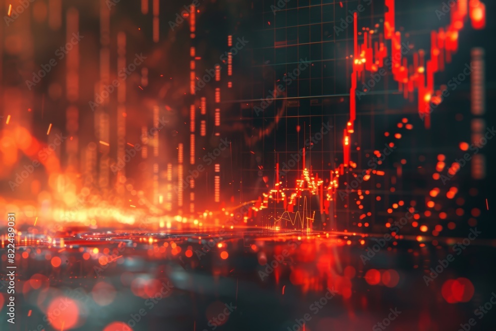 Aufkleber a computer generated image of a city with red and orange flames and a dark background. the image is 