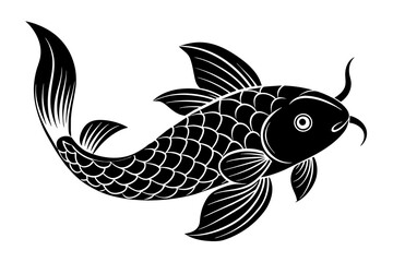 koi fish vector silhouette illustration