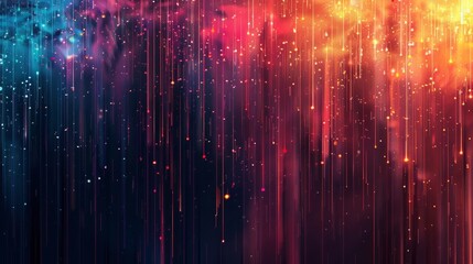 Colorful pixel rain abstract illustration: retro icon with digital flair, flat symbol background - vibrant digital art for design projects