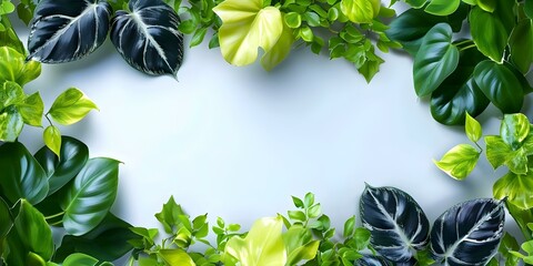 Green and black splitleaf Philodendron plant with floral design on white background. Concept Green, Black Splitleaf Philodendron, Floral Design, White Background, Botanical Photography