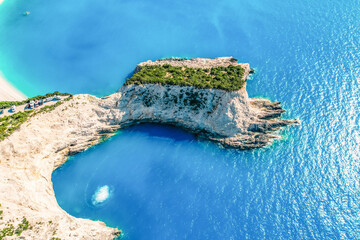 Porto Katsiki beach on the Ionian sea, Lefkada island, Greece. Beautiful views of azure sea water...