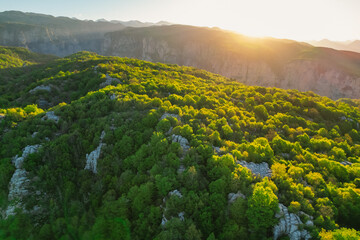  Vikos Gorge from the Oxya Viewpoint in the  national park  in Vikos-Aoos in zagori, northern...